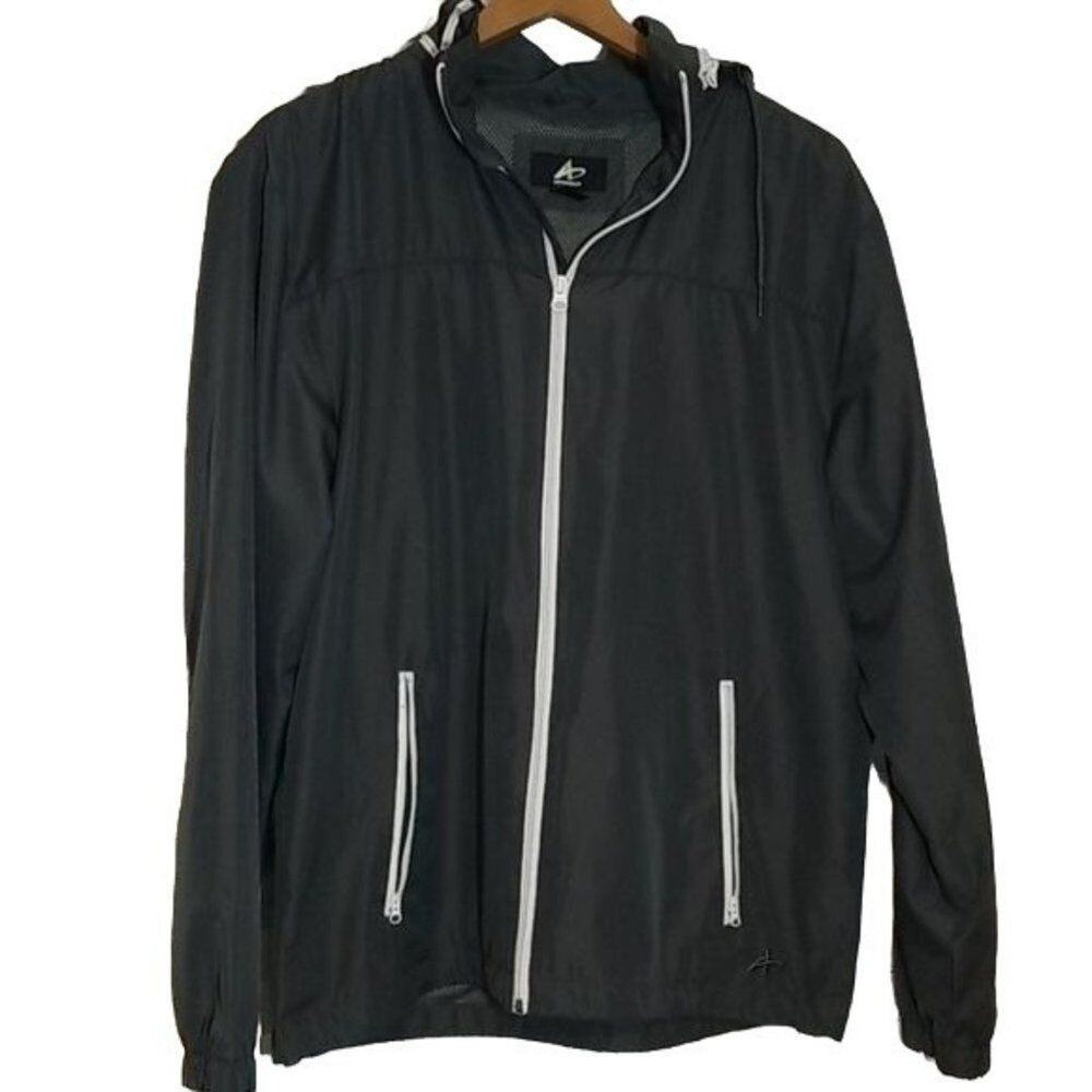 Athletech Grey Hooded Windbreaker Jacket